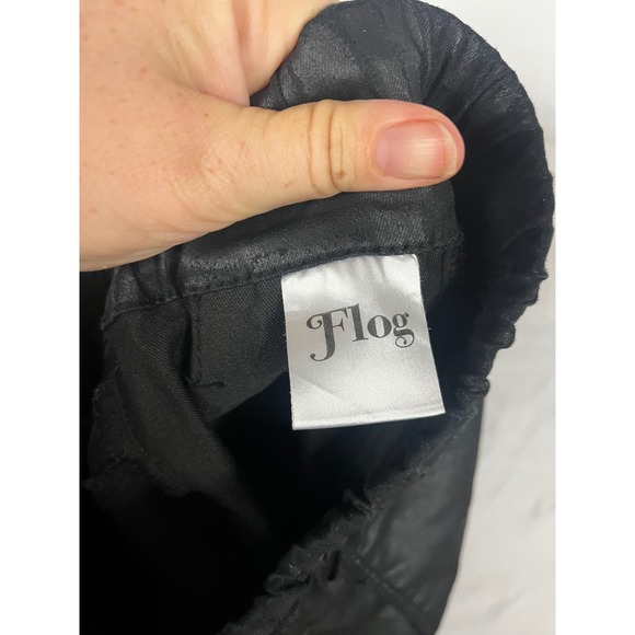 Bevy‎ Flog Women's Black Coated Cotton Blend Shely Jogger Pants Size 27 - Picture 5 of 9